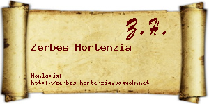 Zerbes Hortenzia névjegykártya