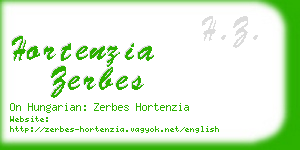 hortenzia zerbes business card